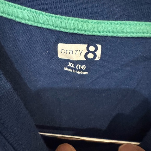 Crazy 8 Blue Tee with Orange and Light Blue Print - Picture 3 of 4